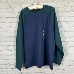 Levi's Men's Relaxed 100%‎ Cotton Long Sleeve Tee Shirt, Size Medium, Blue/Green
